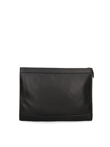 John Richmond Umhängetasche für Herren aus echtem Leder, hergestellt in Italien, 38 x 29 x 4 cm, Schwarz , Einheitsgröße von John Richmond