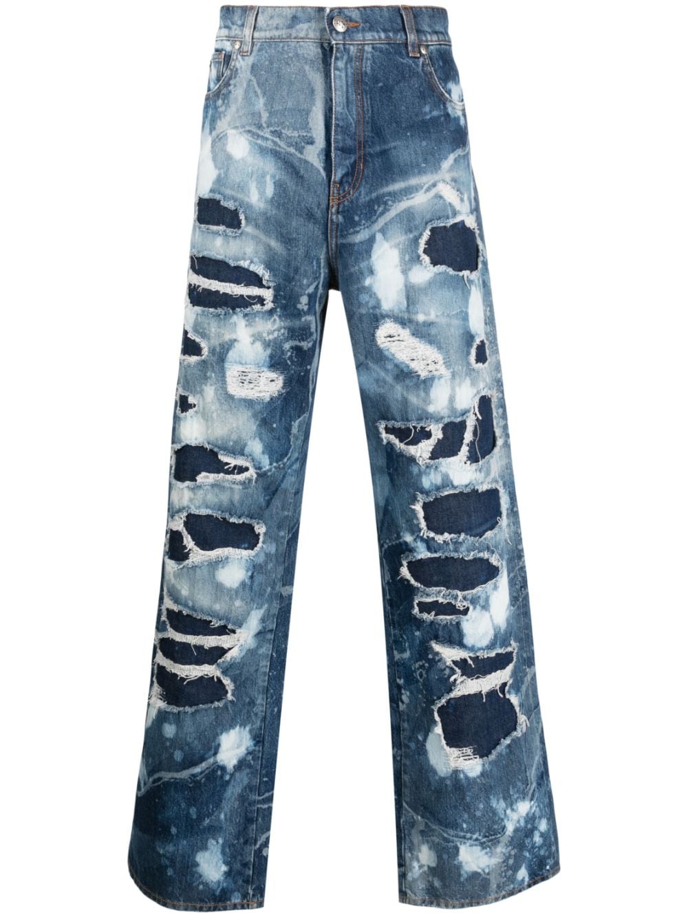 John Richmond Weite Jeans im Distressed-Look - Blau von John Richmond