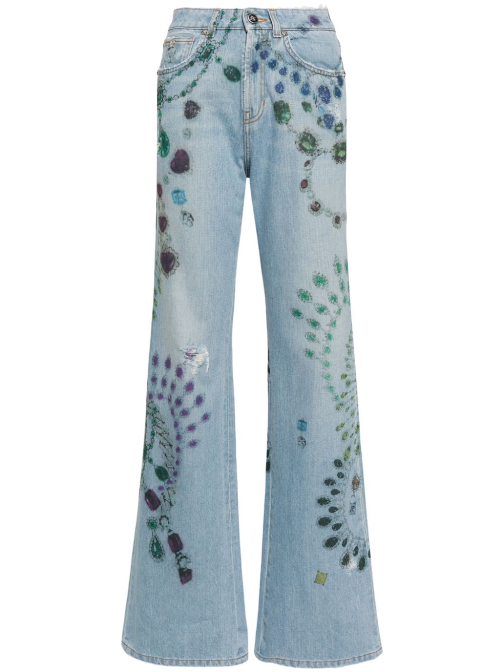 John Richmond Wide-Leg-Jeans mit hohem Bund - Blau von John Richmond