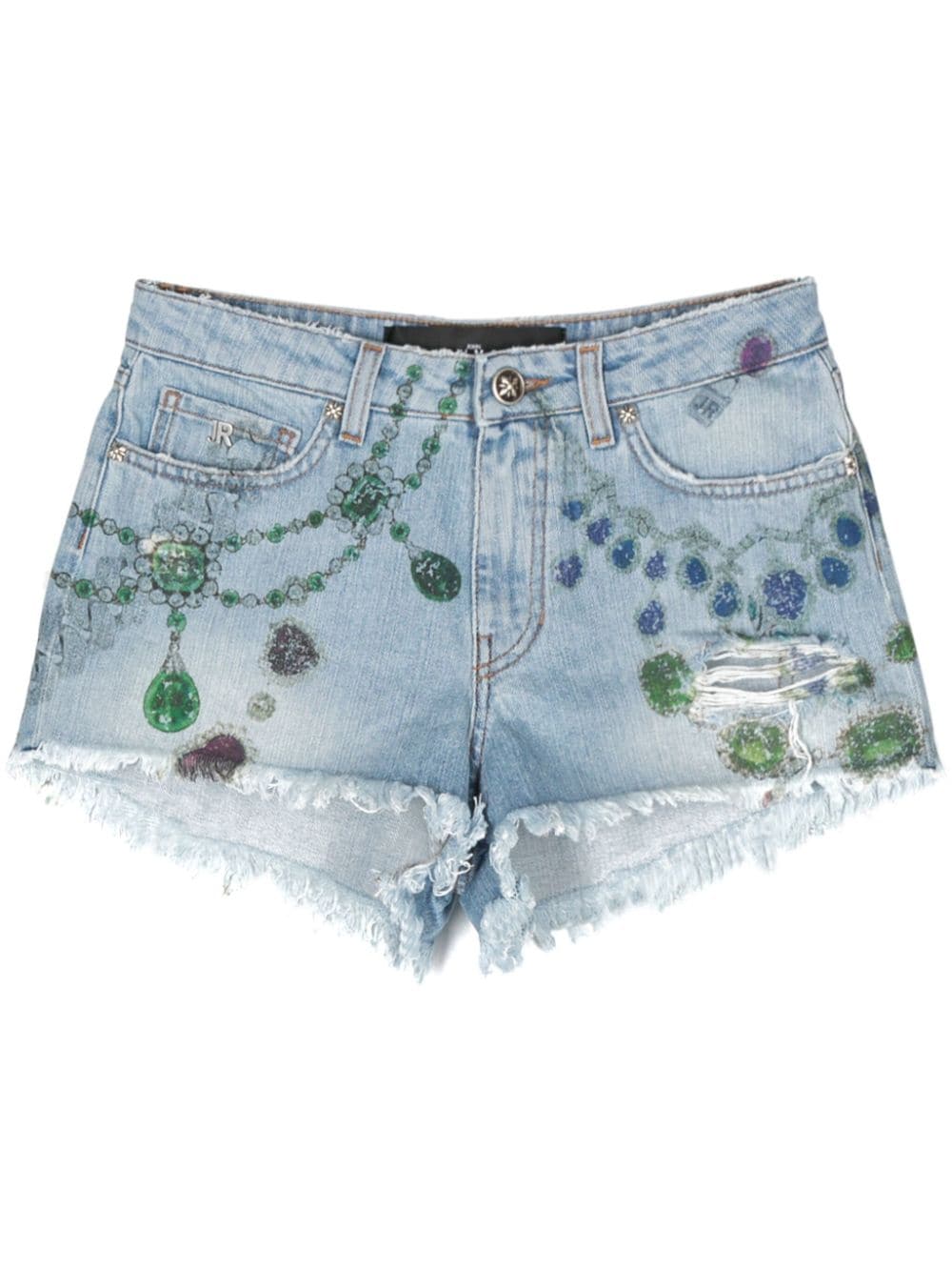 John Richmond Jeans-Shorts mit grafischem Print - Blau von John Richmond