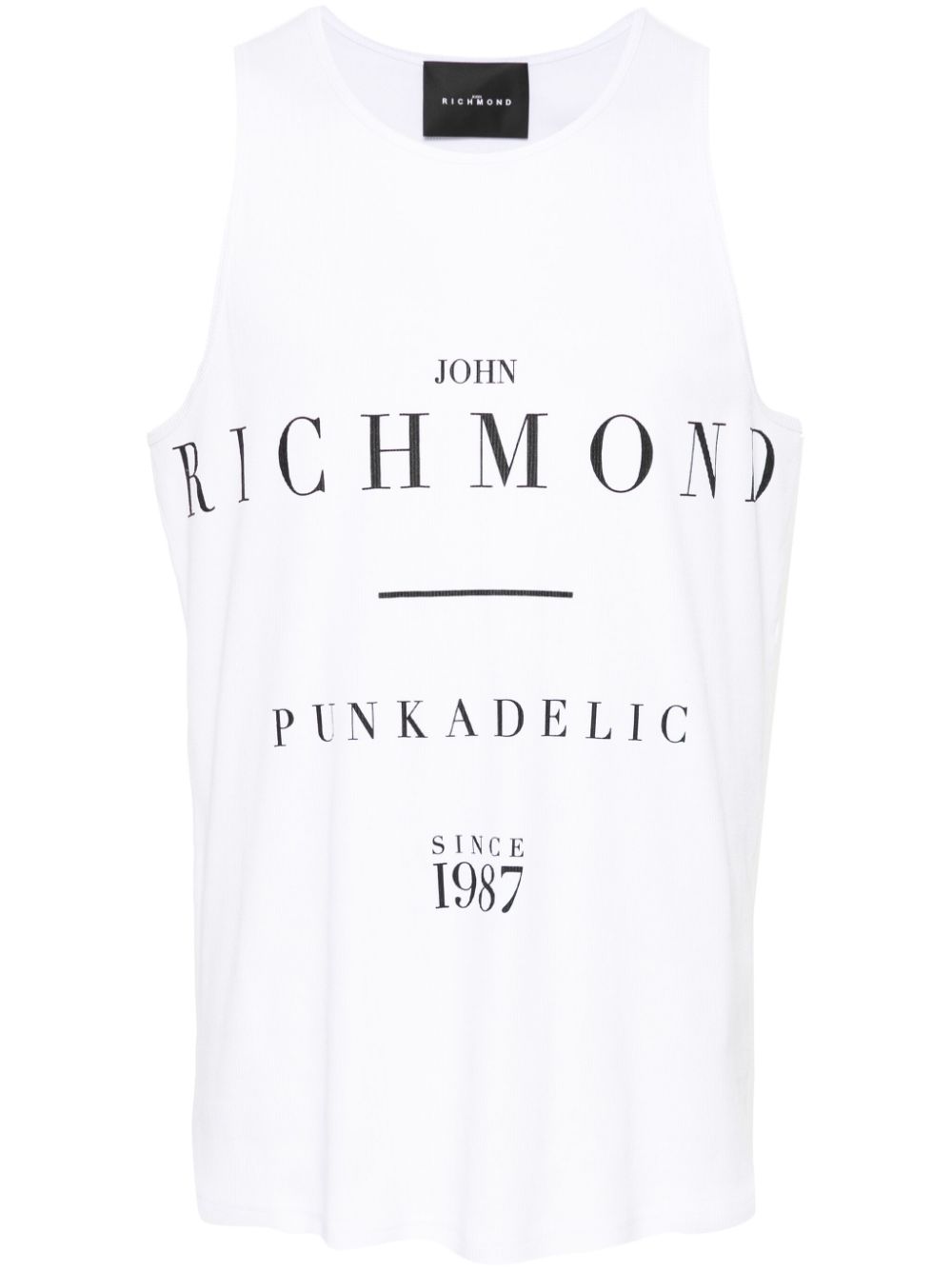 John Richmond Geripptes Trägershirt mit Logo-Print - Weiß von John Richmond