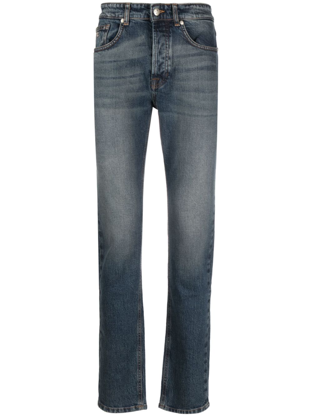 John Richmond Slim-Fit-Jeans mit Logo-Print - Blau von John Richmond