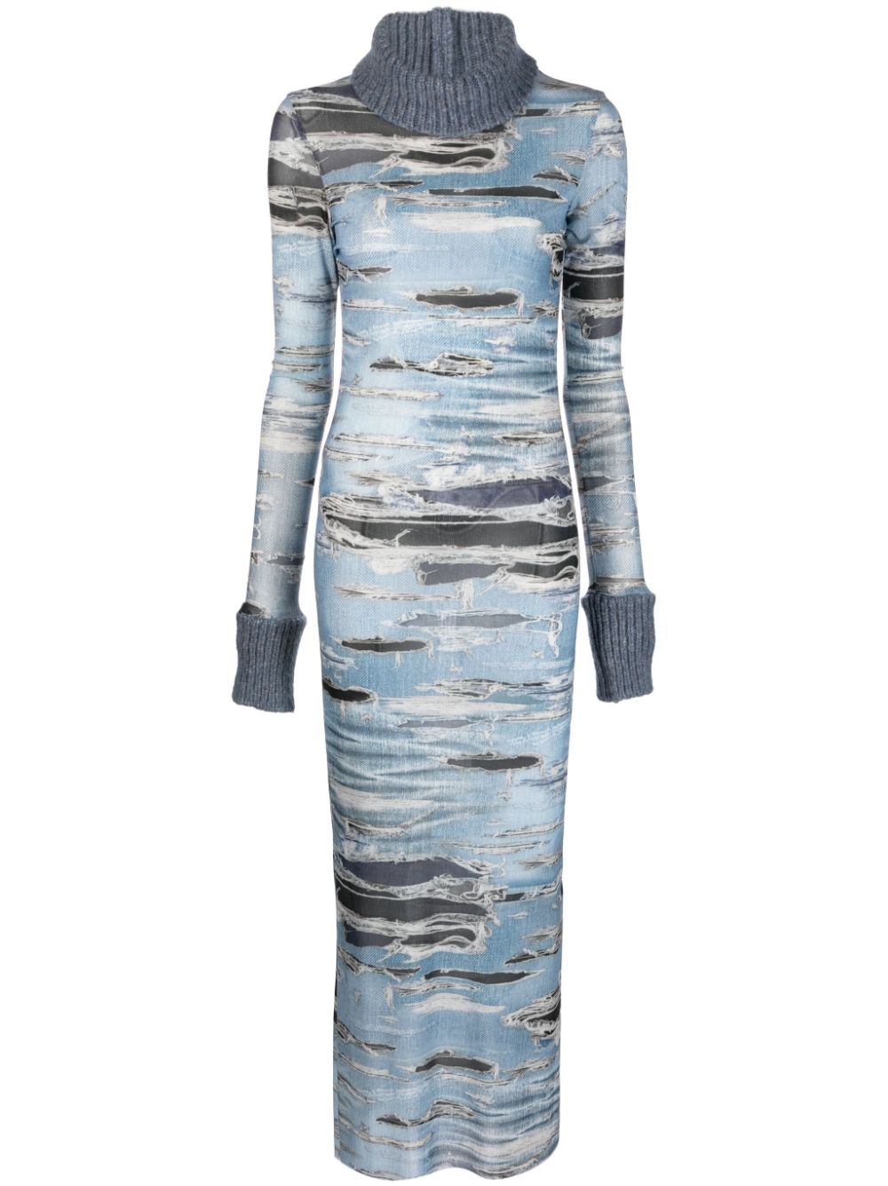 John Richmond Maxikleid mit grafischem Print - Blau von John Richmond