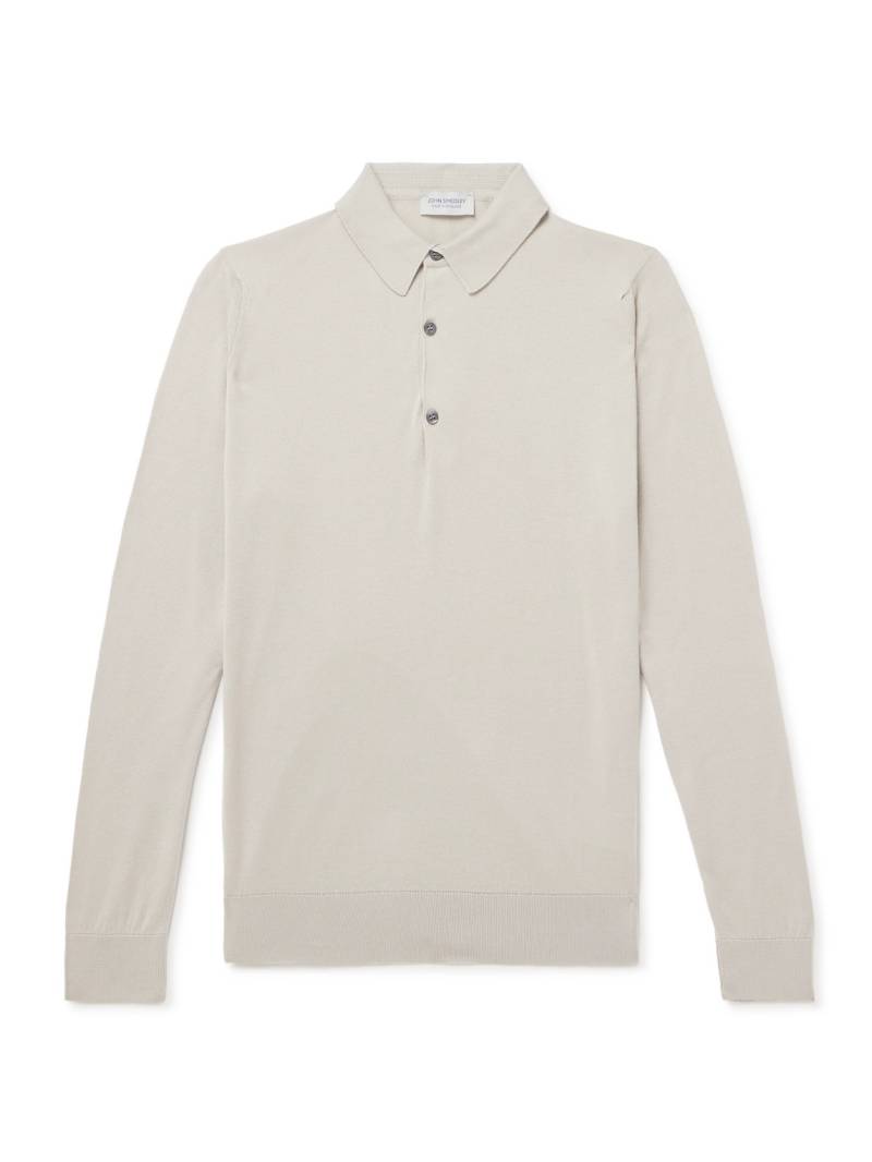 John Smedley - Bradwell Slim-Fit Sea Island Cotton Polo Shirt - Men - Neutrals - XL von John Smedley