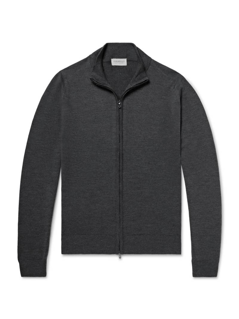 John Smedley - Claygate Merino Wool Zip-Up Cardigan - Men - Gray - L von John Smedley