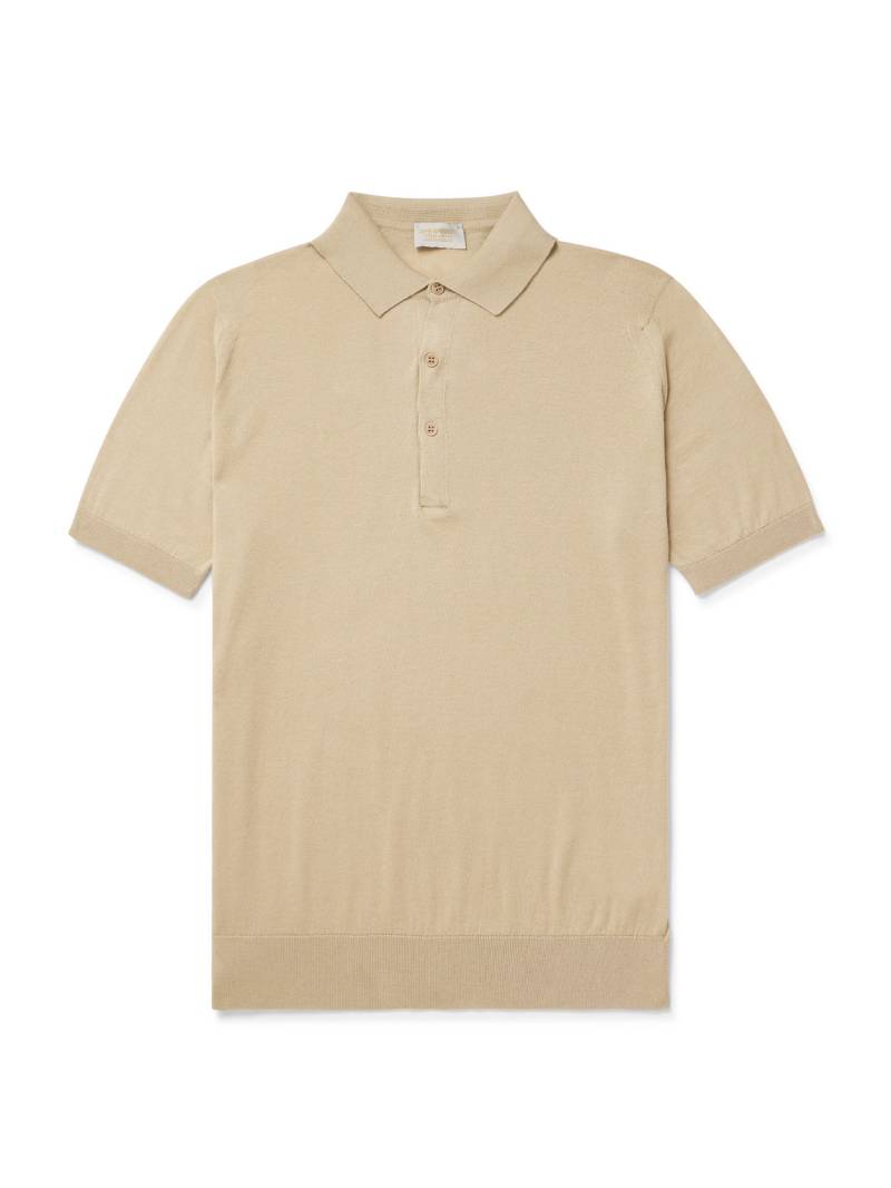 John Smedley - Elias Sea Island Cotton and Cashmere-Blend Polo Shirt - Men - Neutrals - S von John Smedley
