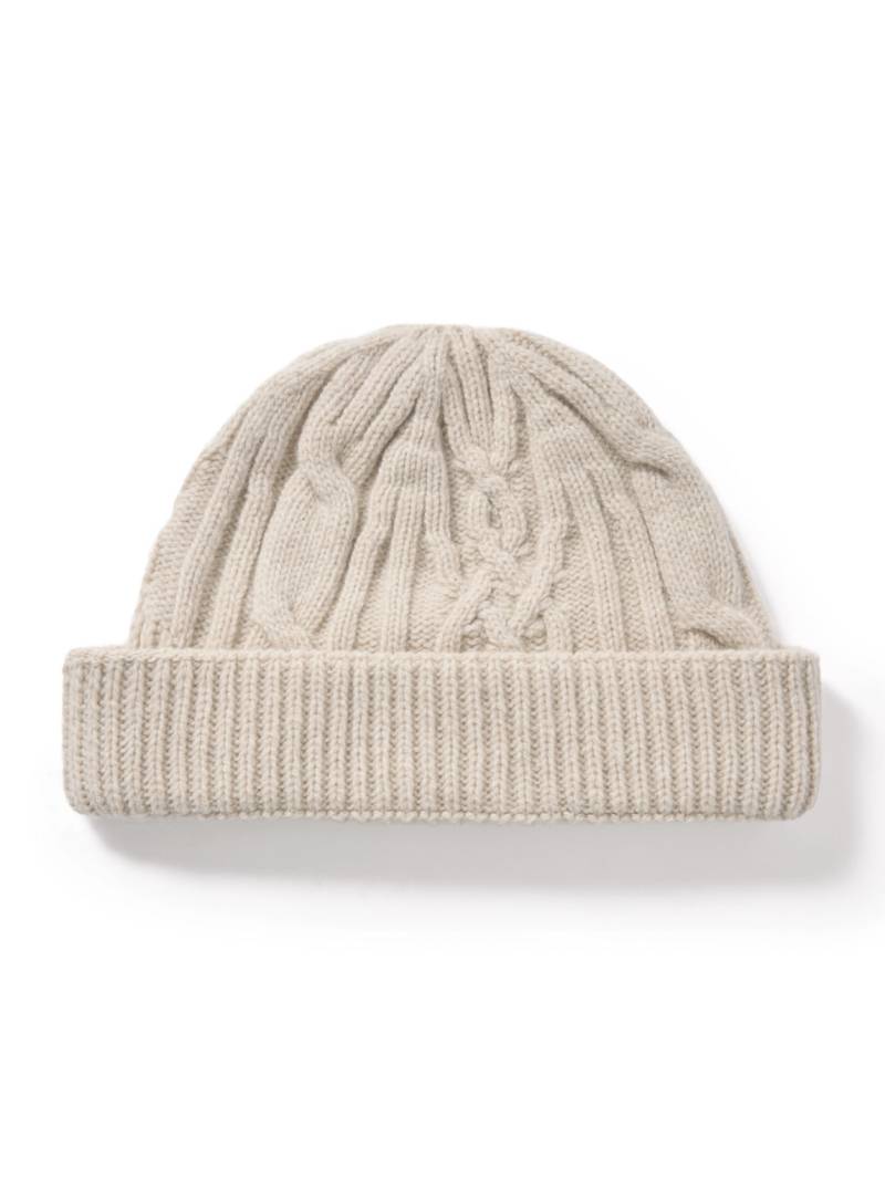 John Smedley - Emery Cable-Knit Recycled-Cashmere and Merino Wool-Blend Beanie - Men - Neutrals John Smedley - Emery Cable-Knit Recycled-Cashmere and Merino Wool-Blend Beanie - Men - Neutrals von John Smedley
