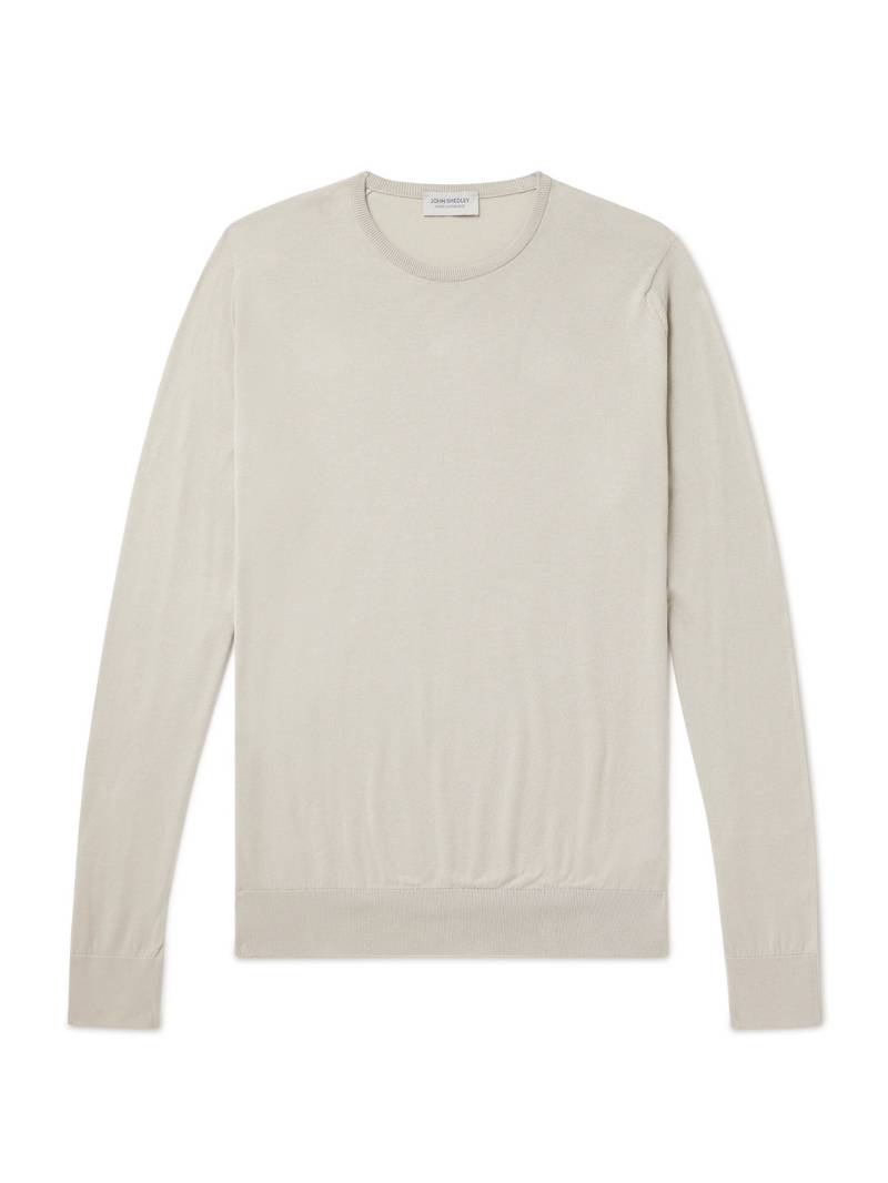 John Smedley - Hatfield Slim-Fit Sea Island Cotton Sweater - Men - Neutrals - M von John Smedley