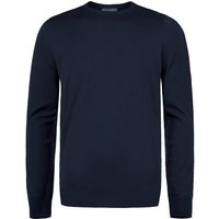 John Smedley Herren Pullover blau Merinowolle unifarben von John Smedley