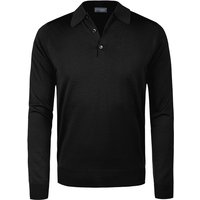 John Smedley Herren Pullover Schwarz Merinowolle unifarben von John Smedley