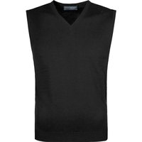 John Smedley Herren Pullunder schwarz Merinowolle unifarben von John Smedley