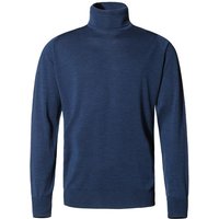 John Smedley Herren Rollkragenpullover blau Merinowolle unifarben von John Smedley