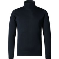 John Smedley Herren Rollkragenpullover blau Merinowolle unifarben von John Smedley