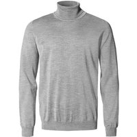 John Smedley Herren Rollkragenpullover grau Merinowolle unifarben von John Smedley