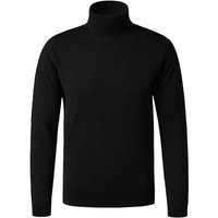 John Smedley Herren Rollkragenpullover schwarz Cotton unifarben von John Smedley