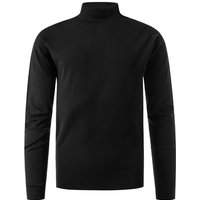 John Smedley Herren Stehkragenpullover schwarz Merino unifarben von John Smedley