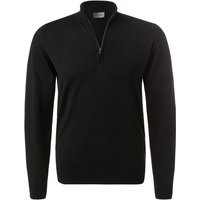 John Smedley Herren Troyer schwarz Merinowolle unifarben von John Smedley