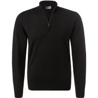 John Smedley Herren Troyer schwarz Merinowolle unifarben von John Smedley