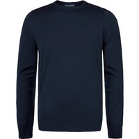 John Smedley Herren Pullover blau Merinowolle unifarben von John Smedley