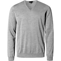 John Smedley Herren Pullover grau Merinowolle unifarben von John Smedley