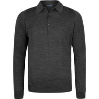 John Smedley Herren Polo Pullover grau unifarben John Smedley Herren Polo Pullover grau unifarben von John Smedley