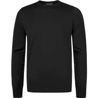 John Smedley Herren Pullover schwarz Merinowolle unifarben von John Smedley