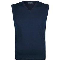 John Smedley Herren Pullunder blau Merinowolle unifarben von John Smedley