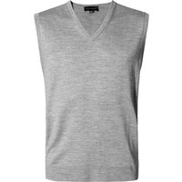 John Smedley Herren Pullunder grau Merinowolle unifarben von John Smedley