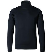 John Smedley Herren Rollkragenpullover blau Merinowolle unifarben von John Smedley