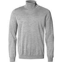 John Smedley Herren Rollkragenpullover grau Merinowolle unifarben von John Smedley