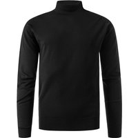 John Smedley Herren Stehkragenpullover schwarz Merino unifarben von John Smedley