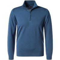 John Smedley Herren Troyer blau Merinowolle unifarben von John Smedley