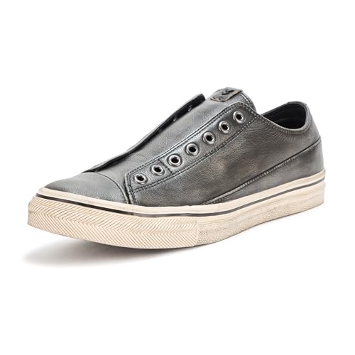 John Varvatos Vulc Herren-Sneaker ohne Schnürsenkel, Stahlgrau, 47 EU von John Varvatos