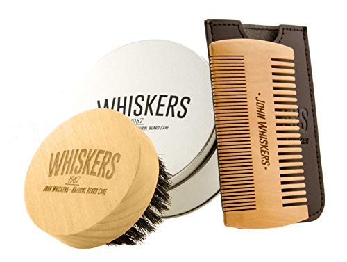 John Whiskers Bartbürste und Bartkamm-Set - Bartpflege-Set für Männer mit reinen Wildschweinborsten - Ideal für Bartöl & Bartwachs John Whiskers Bartbürste und Bartkamm-Set - Bartpflege-Set für Männer mit reinen Wildschweinborsten - Ideal für Bartöl & Bartwachs von John Whiskers