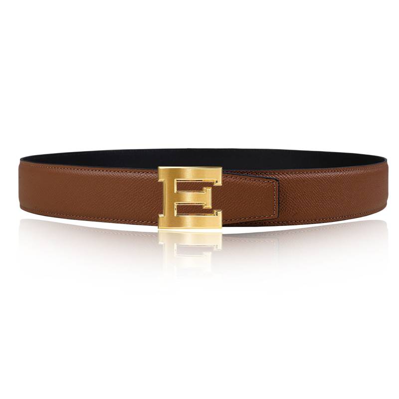 Handgemachter Ledergürtel in Cognac 32Mm 1, 25" Oder 40 Mm 1, 57" Kalbsleder Wendegürtel Mit E Schnalle Als Personalisierte Gürtelschnalle von JohnKreationen