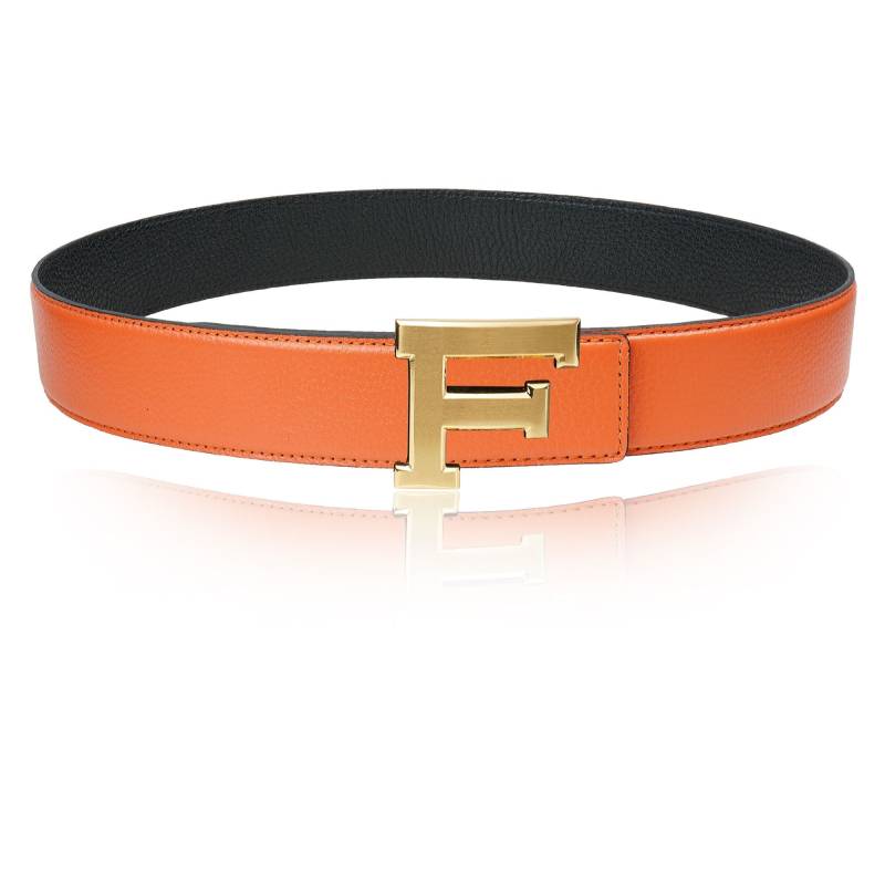 Wendegürtel Ledergürtel Mit Orange 40 Mm 1, 5" Gürtel F-Schnalle Personalisierte Gürtelschnalle Weihnachtsgeschenk von JohnKreationen