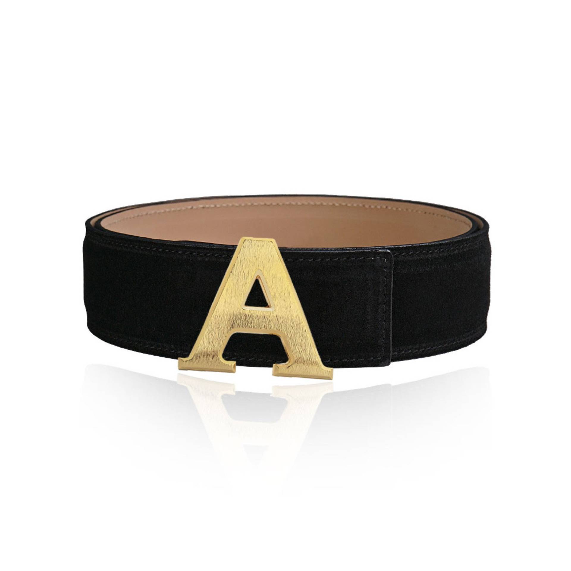 Wendegürtel Ledergürtel Wildledergürtel Schwarz 40 Mm 1, 5" Mit Gürtel A-Schnalle Personalisierte Gürtelschnalle Weihnachtsgeschenk von JohnKreationen