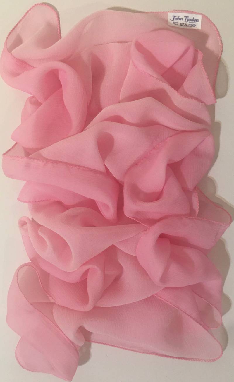 Pink Und Weiß Seltene 100 % Seide Chiffon Schal - Doppel | 2 Verschiedene Farben Hand Zusammengenäht Unbenutzt Perfekt Aus Den 1970Er Jahren Lager von JohnTjadenScarves