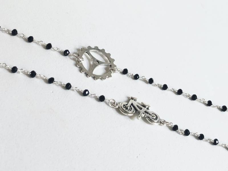 Ausrüstung Armband Fahrrad Bracelt Schwarze Perlen Silber Kette Geschenk Für Radfahrer Biker Schmuck Schlechte Business Model Bikes Spende Ausrüstung Armband Fahrrad Bracelt Schwarze Perlen Silber Kette Geschenk Für Radfahrer Biker Schmuck Schlechte Business Model Bikes Spende von JohnnaJoyDesigns