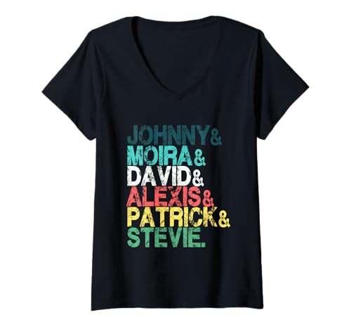 Damen Cooles Fan Shirt - Johnny Moira David Alexis Patrick Stevie T-Shirt mit V-Ausschnitt Damen Cooles Fan Shirt - Johnny Moira David Alexis Patrick Stevie T-Shirt mit V-Ausschnitt von Johnny And Moira And David and Alexis Shirts