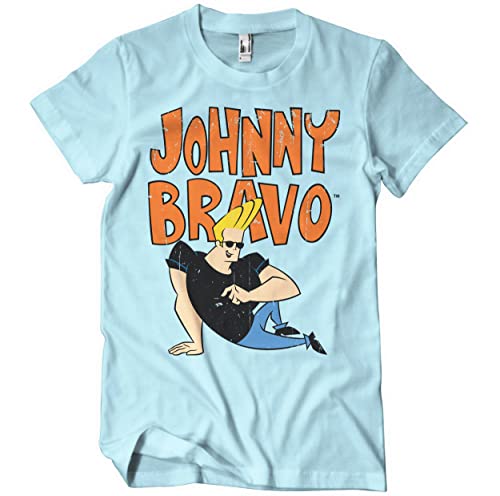 Johnny Bravo Offizielles Lizenzprodukt Herren T-Shirt (Himmelblau), Large von Johnny Bravo