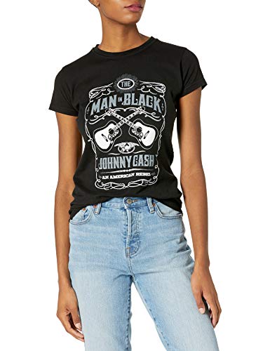 Johnny Cash Damen Guitar Rebel Women's T-Shirt, schwarz, Groß von Johnny Cash