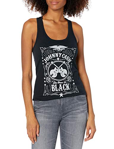 Johnny Cash Damen Man in Black Label Racer Tank T-Shirt, schwarz, Klein von Johnny Cash