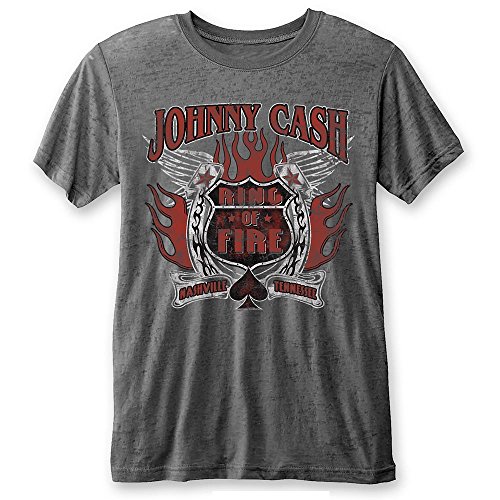 Johnny Cash Herren T-Shirt Grau Grau Gr. M, Grau von Johnny Cash