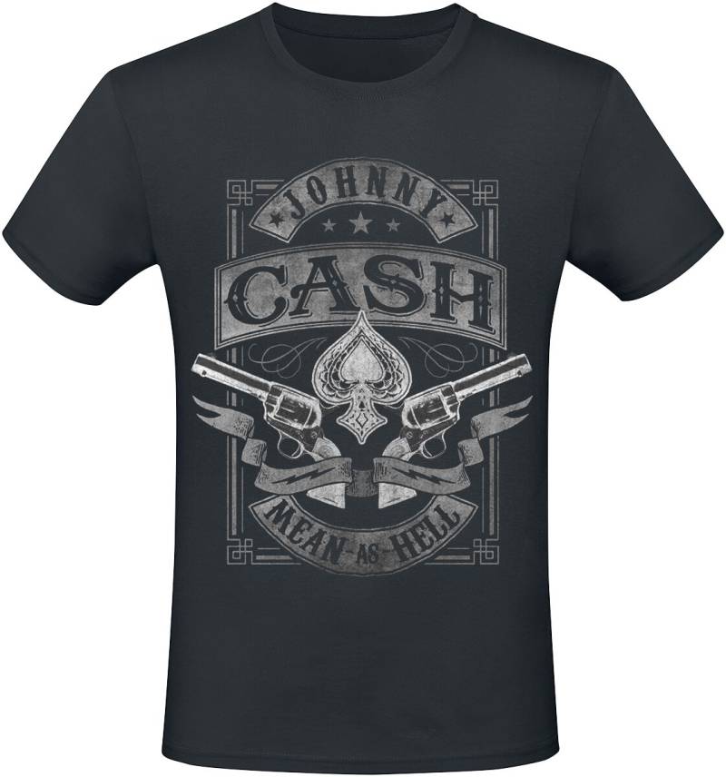 Johnny Cash Mean As Hell T-Shirt schwarz in XL von Johnny Cash