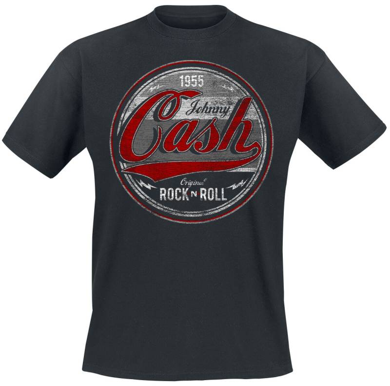 Johnny Cash Original Rock n Roll Red/Grey T-Shirt schwarz in XXL von Johnny Cash
