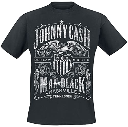 Johnny Cash Outlaw Music Männer T-Shirt schwarz XXL 100% Baumwolle Band-Merch, Bands von Johnny Cash