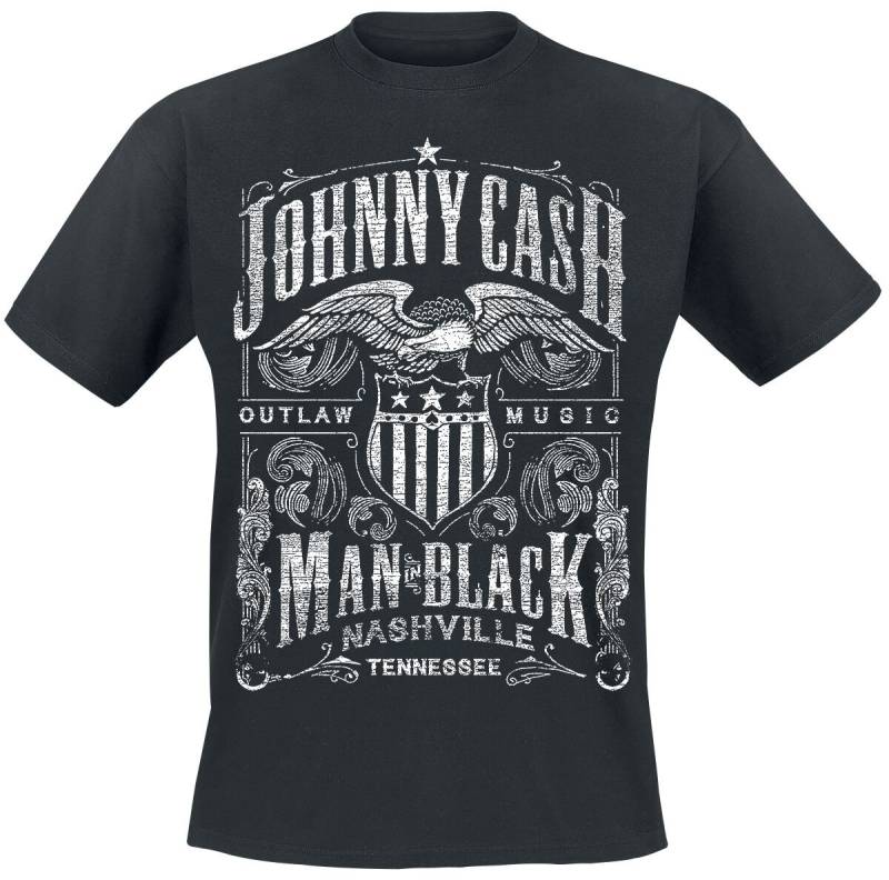 Johnny Cash Outlaw Music T-Shirt schwarz in 4XL von Johnny Cash