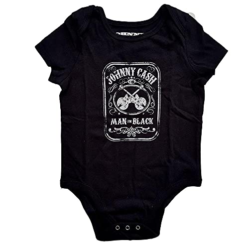 Johnny Cash Schlafstrampler Little Man In Schwarz Nue offiziell Schwarz 0 to 24 Taglia unica von Johnny Cash