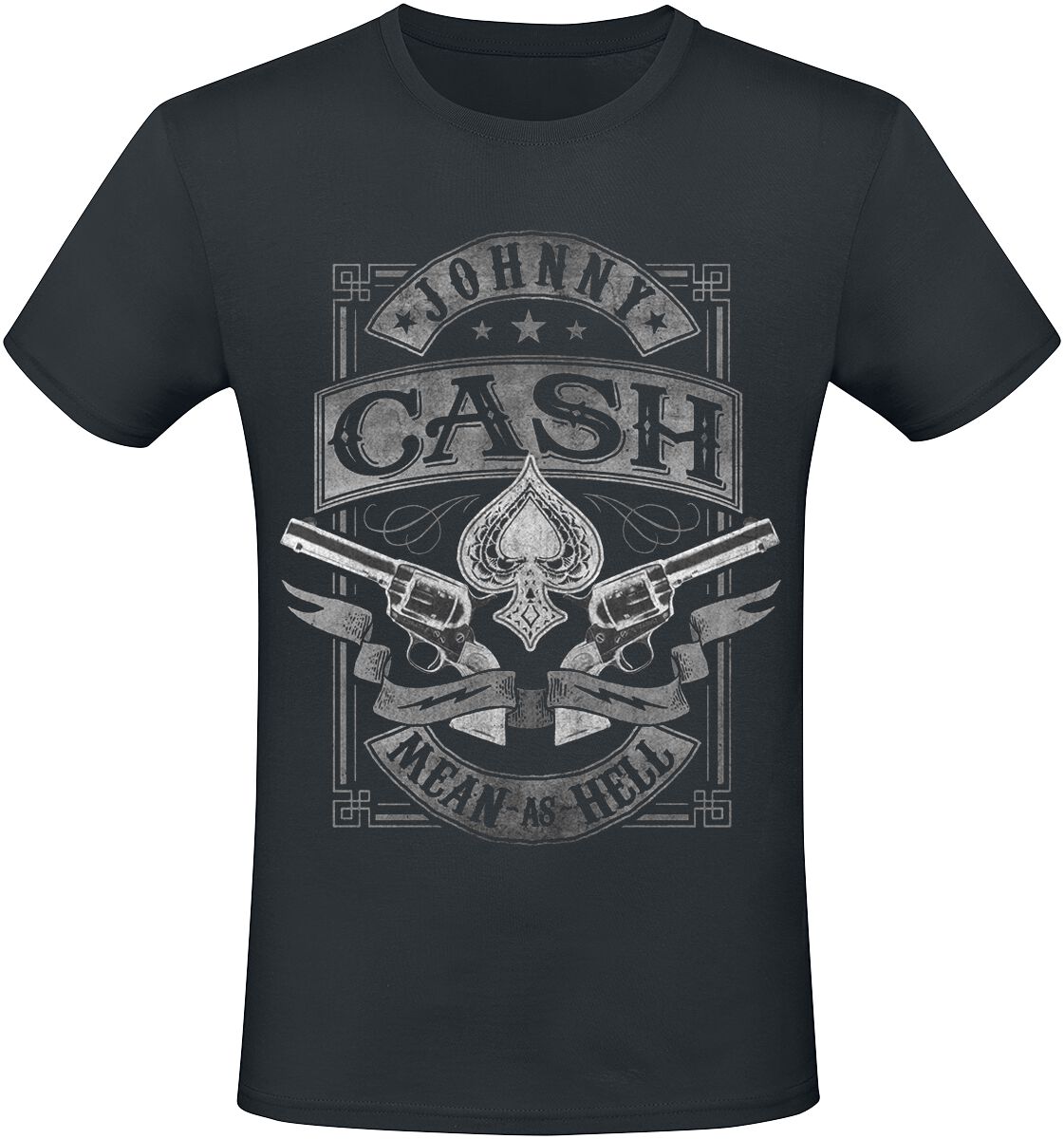 Johnny Cash T-Shirt - Mean As Hell - S bis XXL - für Männer - Größe XL - schwarz  - Lizenziertes Merchandise! von Johnny Cash